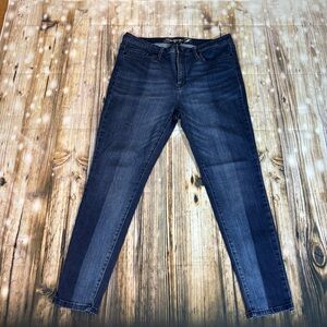 Seven7 Womens Mid Rise Skinny Jeans Light/Dark Wash Two Tone Size 14 Stretch